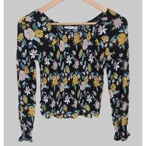 Colorful Planet Floral Smocked Top Girls XL 14/16 Cottage Fairy Feminine